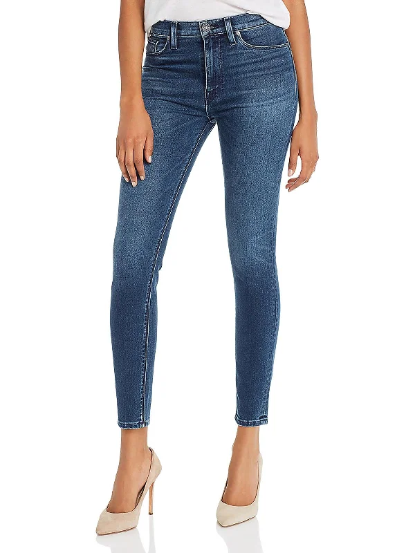 Barbara Womens Denim Studded Skinny Jeans