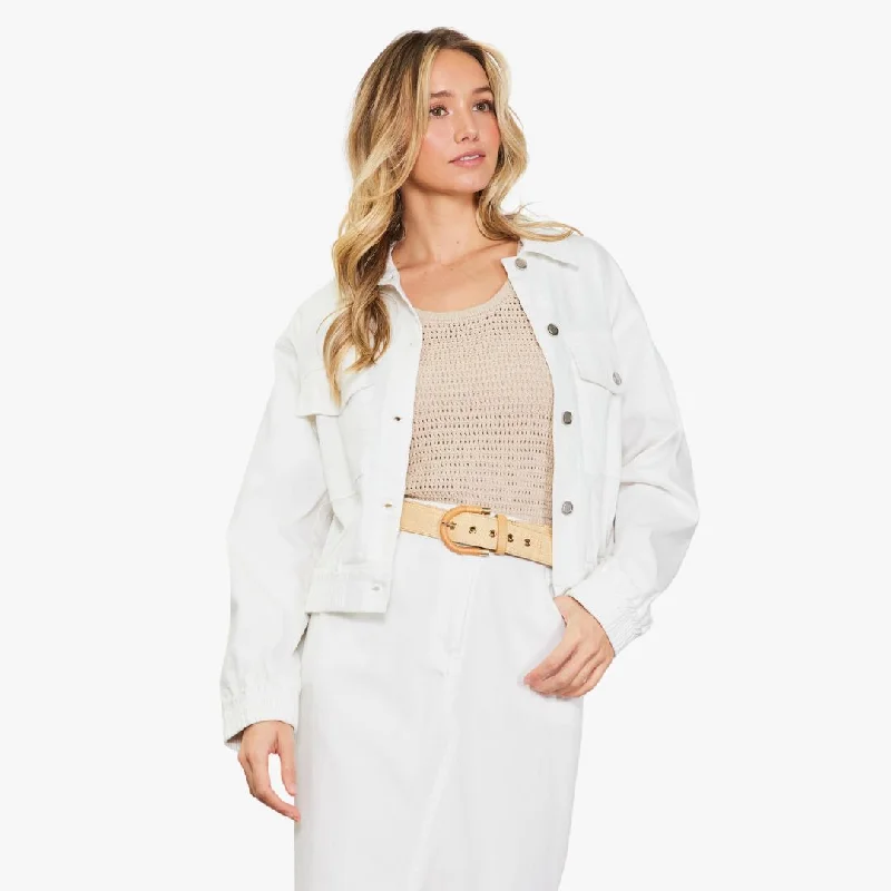 Washed Cotton Twill Jacket (White)