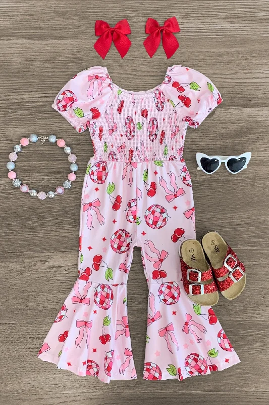 Pink Cherry & Bow Jumpsuit