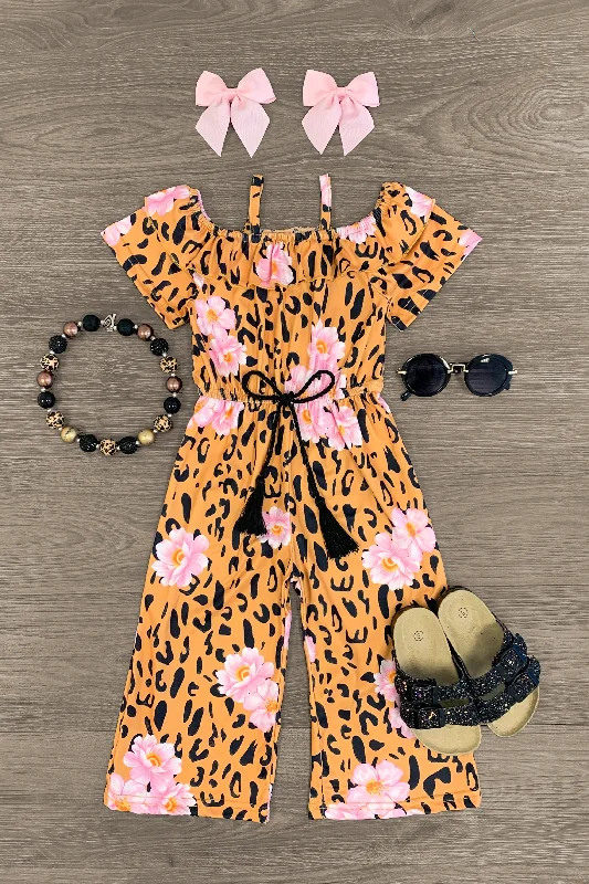 Tropical Floral Cheetah Jumpsuit