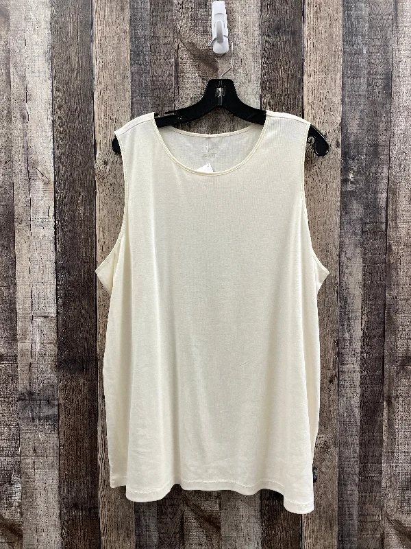 Top Sleeveless By Cj Banks In Ivory, Size: 2x