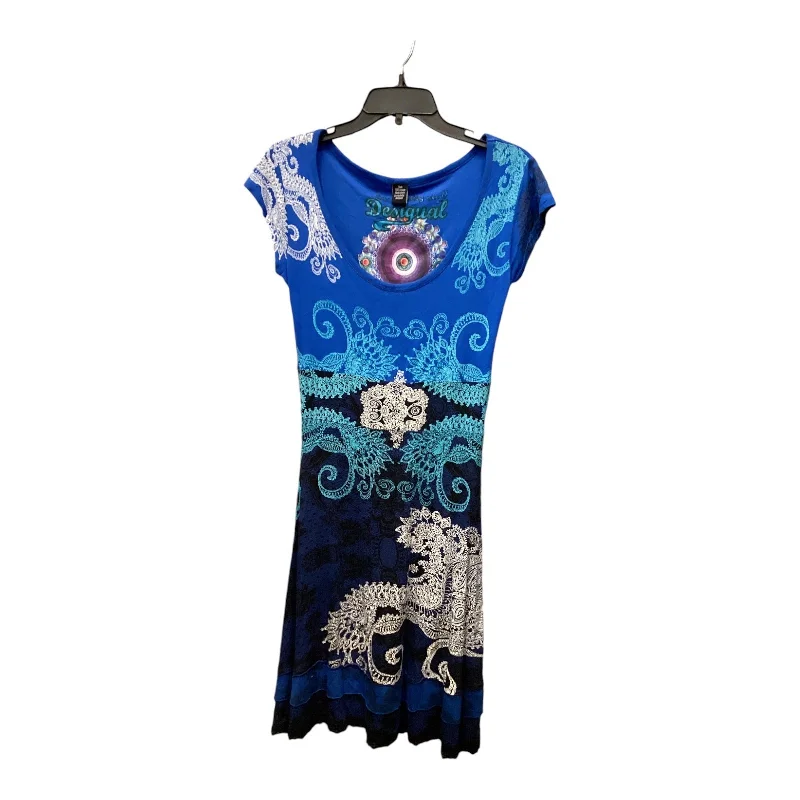 Dress Casual Short By Desigual In Blue, Size: M