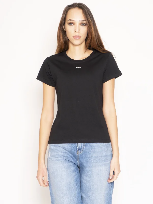 T-Shirt Basico con Micro Stampa Black