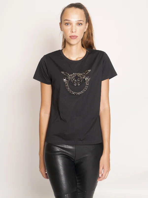 T-shirt con Ricamo - Nero