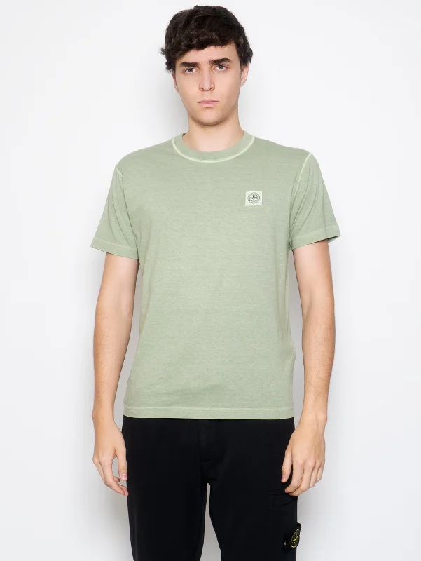 T-shirt con Effetto Fissato Verde