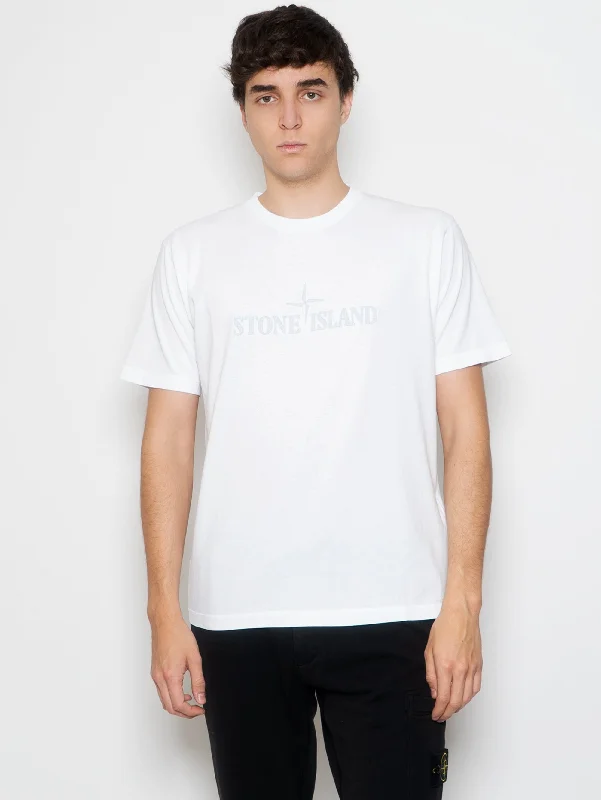 T-shirt con Logo Ricamato Bianco